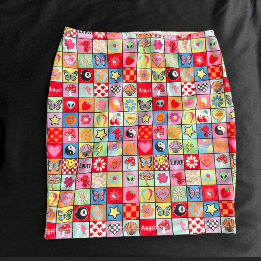 Princess Polly Multicolor Patchwork Pencil Skirt - image 1